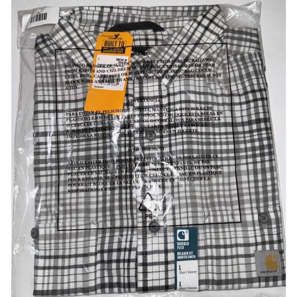 NWT Carhartt Mens Shirt Rugged Flex Relaxed Fit Lightweight Short Sleeve L Gray - Picture 3 of 7